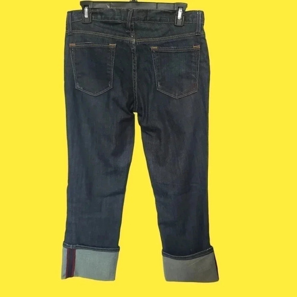Banana Republic Jeans Womens Size 4  Wash Cuffed Cropped Capri Denim Blue - Picture 2 of 11